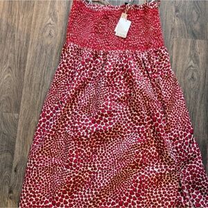 J. Crew Vibrant Red and White Strawberry Dress. Size large